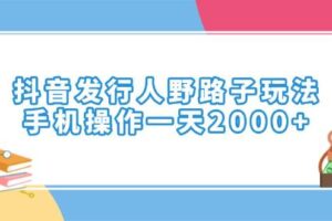 抖音发行人野路子玩法，手机操作一天2000+-欢迎访问本站