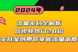 流量密码全解析：短视频热门20招，实战案例带你掌握流量本质-欢迎访问本站