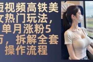 短视频高铁美女热门玩法，单月涨粉5万，拆解全套操作流程-欢迎访问本站