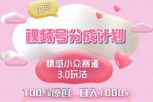 视频号情感小众赛道3.0.纯原创视频，每天1小时，小白易上手-欢迎访问本站