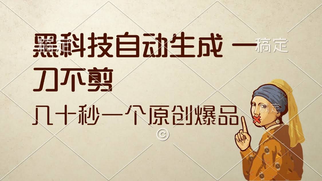 图片[1]-黑科技自动生成 一刀不剪 几十秒一个原创作品-欢迎访问本站