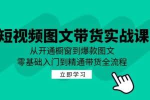 短视频图文带货实战课：从开通橱窗到爆款图文，零基础入门到精通带货-欢迎访问本站
