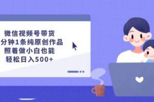 微信视频号带货，5分钟1条纯原创作品，照着做小白也能轻松日入500+-欢迎访问本站