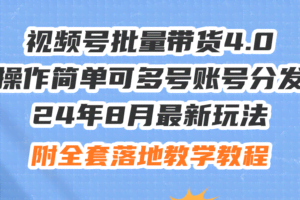 24年8月最新玩法视频号批量带货4.0，操作简单可多号账号分发，附全套落…-欢迎访问本站