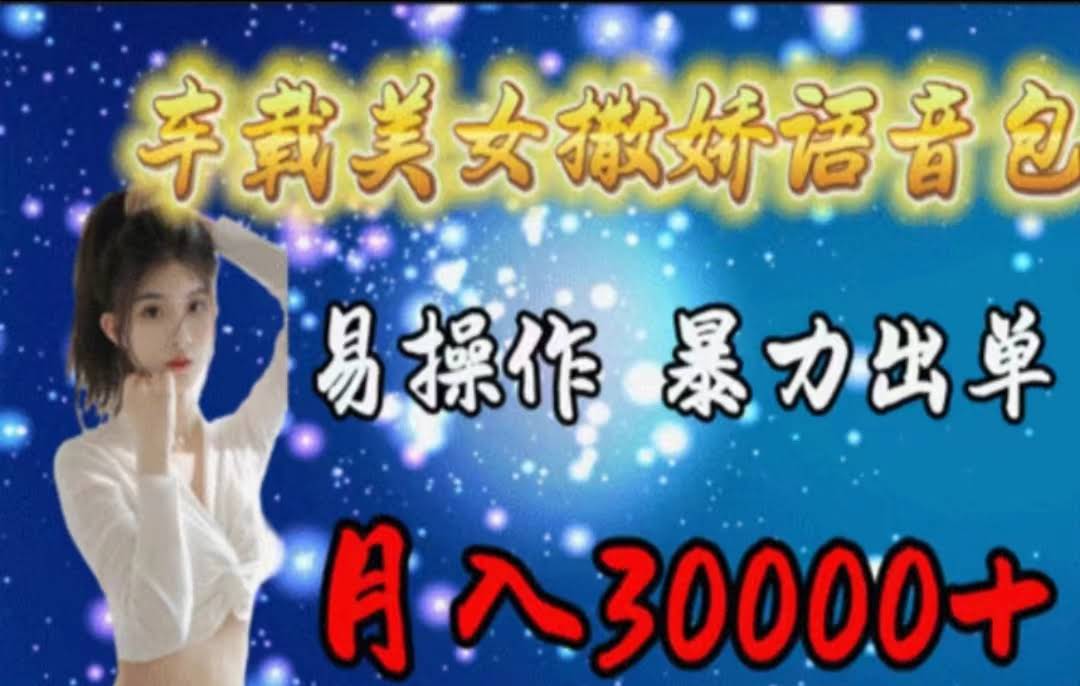 图片[1]-车载美女撒娇语音包，执行就出单，月入3000＋，小白看完课程就能马上实操-欢迎访问本站