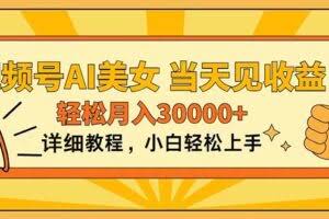 视频号AI美女，上手简单，当天见收益，轻松月入30000+-欢迎访问本站