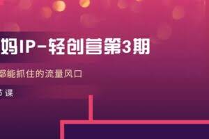 宝妈IP-轻创营第3期,人人都能抓住的流量风口-欢迎访问本站