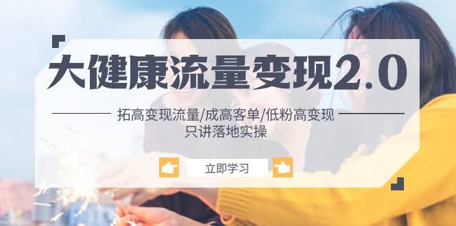 图片[1]-大健康 流量 变现2.0：拓高变现 流量/成高客单/低粉高变现/只讲落地实战-欢迎访问本站
