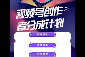 蓝海项目，视频号创作分成计划，小白也能轻松上手，日入1000+-欢迎访问本站