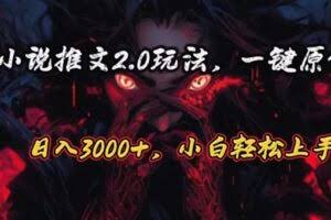 原创漫画小说推文2.0玩法，单日最高3000+，ai全自动产出，可参加中视频…-欢迎访问本站