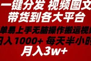 2024年 一键分发带货图文视频  简单易上手 无脑赚收益 每天半小时日入1…-欢迎访问本站