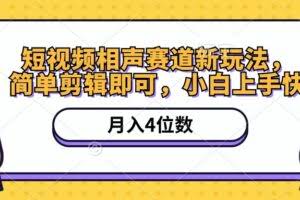 短视频相声赛道新玩法，简单剪辑即可，月入四位数-欢迎访问本站