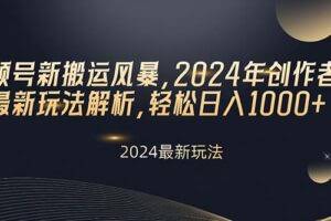 视频号新搬运风暴，2024年创作者分成最新玩法解析，轻松日入1000+-欢迎访问本站