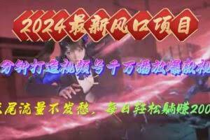 2024年新风口，视频号分成2.0计划，多种玩法打爆视频号，每日轻松2000-欢迎访问本站