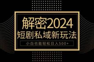 10分钟教会你2024玩转短剧私域变现，小白也能轻松日入500+-欢迎访问本站