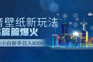 抖音壁纸号新玩法，作品篇篇爆火，日收益500+-欢迎访问本站