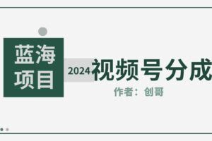 【蓝海项目】2024年视频号分成计划，快速开分成，日爆单8000+，附玩法教程-欢迎访问本站