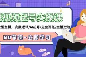短视频起号实操课，AI运营型主播，底层逻辑/AI起号/运营晋级/主播进阶/80节-欢迎访问本站