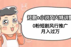 短剧+小说风火特训营，0粉短剧风行推广，月入过万-欢迎访问本站