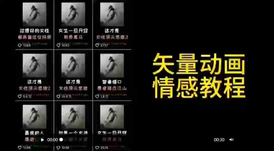 图片[1]-矢量动画情感教程：高点赞涨粉，适合情感、思维、创业教育等赛道-欢迎访问本站