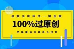 这款手机软件一键去重，100%过原创 无脑搬运也能月入过万-欢迎访问本站