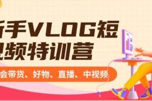 新手VLOG短视频特训营：学会带货、好物、直播、中视频、赚Q方法-欢迎访问本站